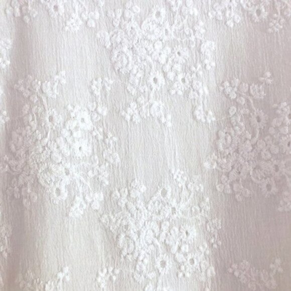 michael michael kors Dress L Eyelet Puff Sleeve White Cocktail Event Bridal Trip - Picture 10 of 12